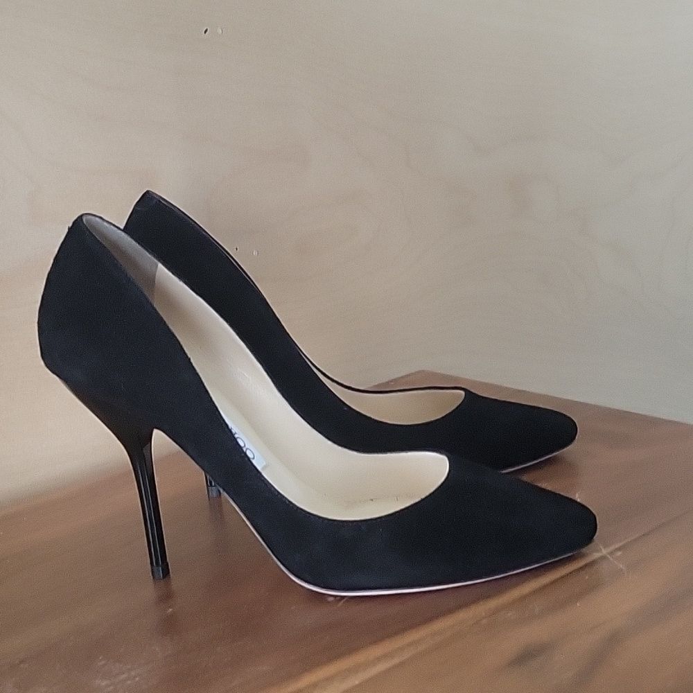 NWT Jimmy Choo Mitchel Mitchell Almond Suede Stiletto Heel 4" Pumps NIB 36.5 6 - Picture 3 of 16